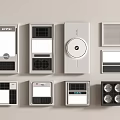 Various Modern Ventilation Control Panels With Different Shapes And Functional Designs 3d model