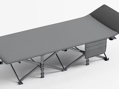 Gray Foldable Lounge Chair with Metal Frame and Storage Drawer for Outdoor Indoor Use 3d model