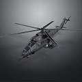 Military Transport Helicopter With Multiple Rotor Blades And Gray Fuselage Design