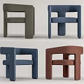 Modern Minimalist Accent Chair with Upholstered Design in Various Colors for Home Decor