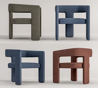 Modern single chair dining chair 3d model