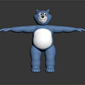 Friendly Blue Cartoon Bear With Open Arms And White Belly Design