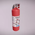 Red Fire Extinguisher as Essential Fire Safety Equipment with Hose and Label