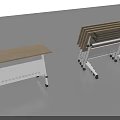 Folding Conference Tables With Wheels Wooden Top And White Frame For Office Use
