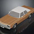 Vintage Brown And White Classic Sedan With Retro Design And Reflective Surface