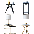 New Chinese style side table coffee table combination 3d model