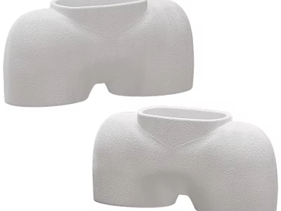 Two Piece White Decorative Ornament Set for Modern Minimalist Home Interior Decoration 3d model