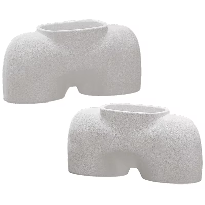 Two Piece White Decorative Ornament Set for Modern Minimalist Home Interior Decoration 3d model