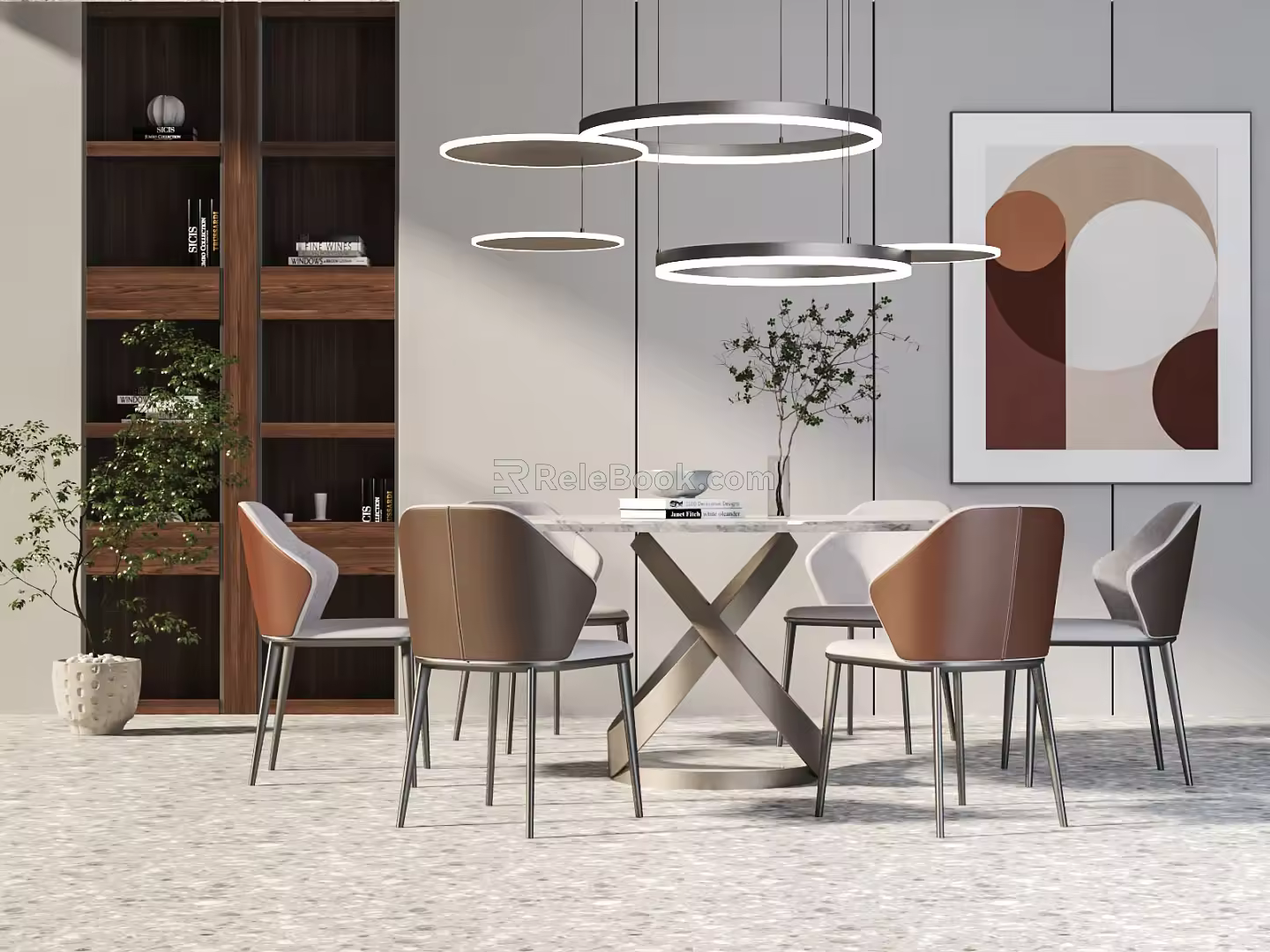 Modern Dining Table and Chair Combination Dining Table and Chair 3d model