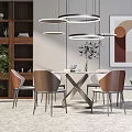 Modern Dining Table and Chair Combination Dining Table and Chair 3d model