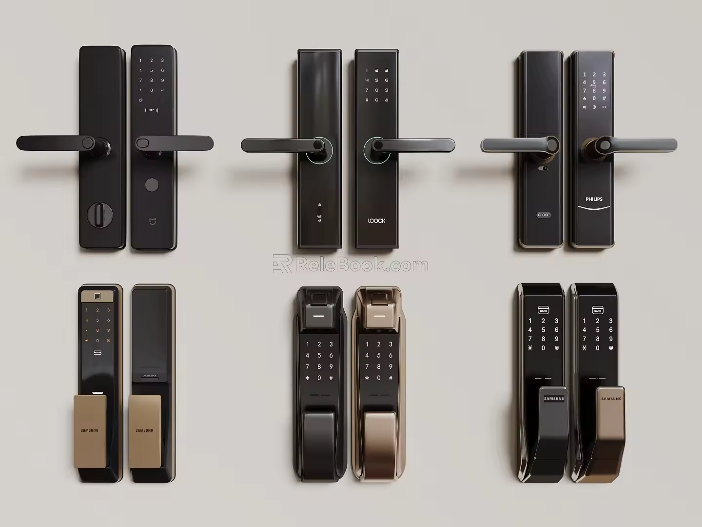 Modern electronic lock anti-theft lock fingerprint lock smart lock password lock 3d model