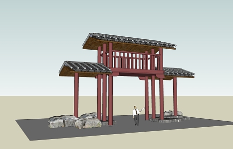 New Chinese Archway 3d model