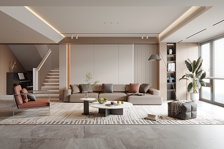 modern living room 3d model