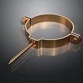 Golden Metal Clamp With Screw And Fixing Parts For Pipe Installation