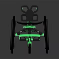 Modern Ergonomic Wheelchair Design With Green Accents On Wheels Footrest And Seat