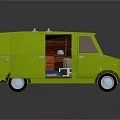 minibus minivan driverless bus school bus van box car 3d model