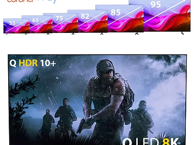 OLED 8K TV With Q HDR 10+ And Various Sizes For Immersive Gaming 3d model