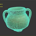 Traditional Clay Pot Sculpture Carving With Two Handles And Intricate Patterns