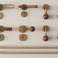Elegant Brass And Wooden Handles For Home Furniture With Various Designs