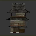 Traditional Japanese Multi story Architecture With Tile Roof And Wooden Veranda Design