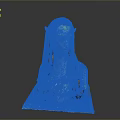 Game Movie Character Bust Sculpture With Blue Skin Braided Hair And Ornaments