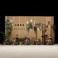 Elegant Traditional Chinese Banquet Hall with Bamboo Lanterns Floral Arrangements and Screens