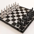 Chessboard Game With Black And White Pieces For Classic Entertainment