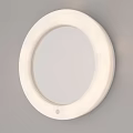 Modern Round Mirror With White Illuminated Frame And Sleek Wall Mounted Design 3d model