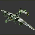 Vintage Silver Aerospace Aircraft With Four Propellers And Star Emblems On Wings