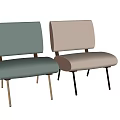 Modern Leisure Chair With Beige Upholstered Seat Brown Backrest And Metal Legs