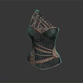 Weapon Armor With Purple Brown Leather Design Metal Studs And Cross Straps