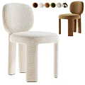 Nordic Style Textured Fabric Upholstered Single Sofa Chair With Rounded Back For Home Indoor Decoration
