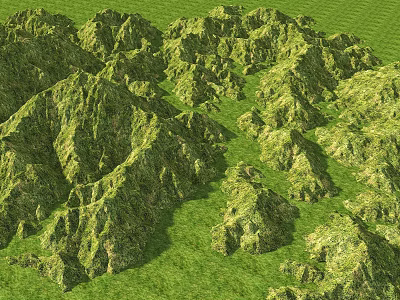 Lush Green Mountain Landscape With Rolling Grassland And Natural Scenery 3d model