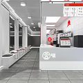 Modern Bright Milk Tea Shop Interior With White Counter Menu Board And Seating Area