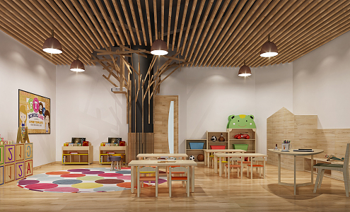 Nordic Kindergarten Children's Classroom 3d model