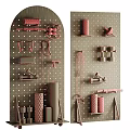 Sports Equipment Organized on Pegboard Wall With Dumbbells Resistance Bands Yoga Rollers And Jump Ropes