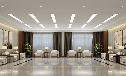 New Chinese Reception Room 3d model