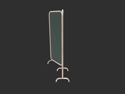 Medical Clinic Portable Partition Screen With Metal Frame And Green Panel 3d model