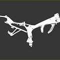 Shiny Metallic Mechanical Component With Structural Bracket Connecting Arm And Reflective Surface