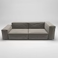 Modern Gray Fabric Two Seater Sofa With Simple Design And Comfortable Seats 3d model