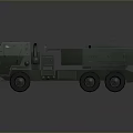 Military Green Tank With Heavy Duty Cargo Bed And Multiple Wheels