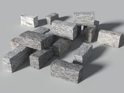 Stone brick stone brick stone block rock 3d model