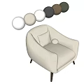 Beige Single Sofa with Comfortable Design and Multiple Round Color Options Displayed 3d model