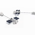 Detailed Space Station Models With Solar Panels And Connected Modules 3d model