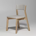 Simple Modern Dining Chairs With Wooden Frame And Gray Padded Seats
