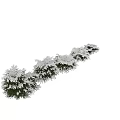 Natural Snow Covered Shrubs In Winter Outdoor Landscape With White Snow