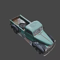 Vintage Green And Black Classic Truck With Rusty Exterior Design