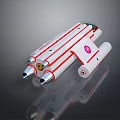 White And Red Spacecraft With Multiple Thrusters For Deep Universe Exploration Missions 3d model
