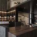 Modern Specialty Store Interior With Wooden Counter Display Shelves And Warm Lighting