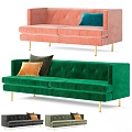 Velvet double sofa 3d model